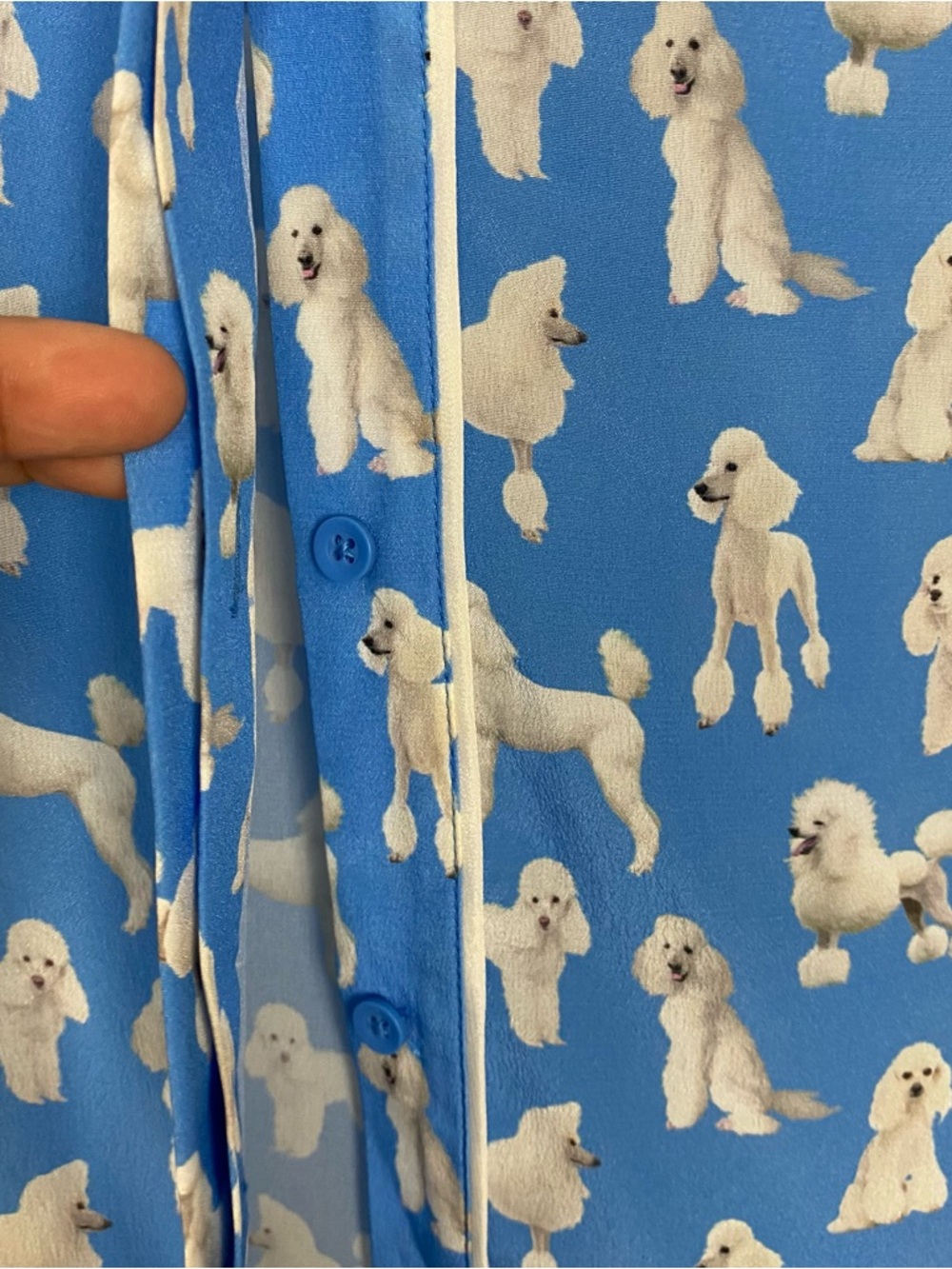Alice + Olivia "Zimmer" Poodles ruffle blouse S - Picture 10 of 16